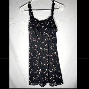 LULUS ruffle detail floral skater dress